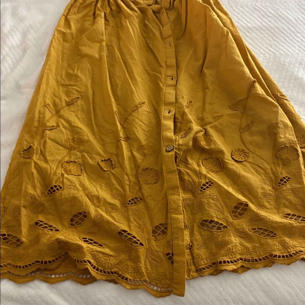 Zara Mustard Smocked Dress - Picture 3 of 4